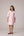 Relaxed cotton tunic dress in striped cotton panels, voluminous 3 quarter sleeves with textured cups.