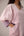 Relaxed cotton tunic dress in striped cotton panels, voluminous 3 quarter sleeves with textured cups.