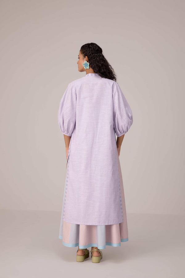 Lavender and blush striped co-ord dress set