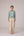 Teal wrapped jacket with barrel trousers