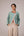 Teal wrapped jacket with barrel trousers