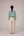 Teal wrapped jacket with barrel trousers