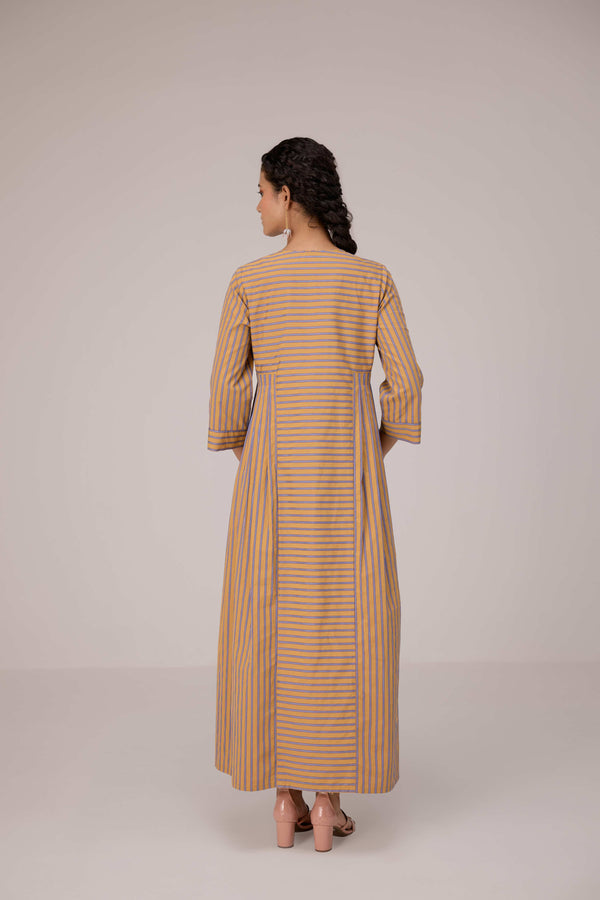 Pleated cotton maxi dress