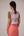 Patchwork vest top. High waisted pencil skirt in linen with buttons down the sides
