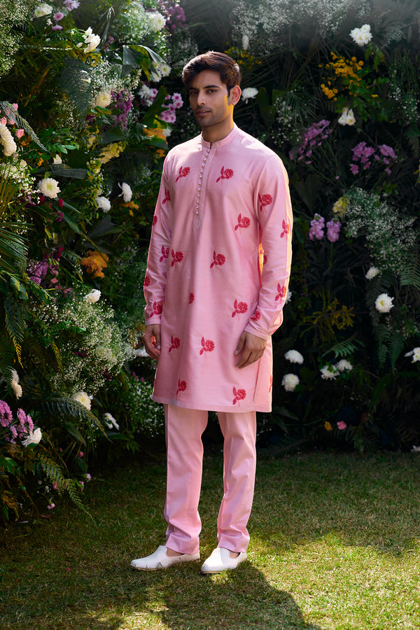 Prism Pink Kurta & Waistcoat Set