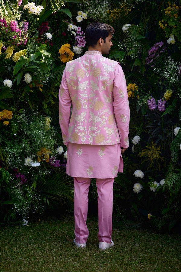 Orchid Pink Kurta & Waistcoat Set