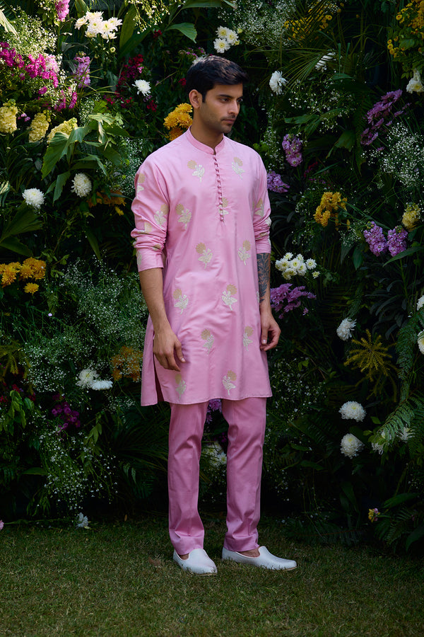 Orchid Pink Kurta & Waistcoat Set