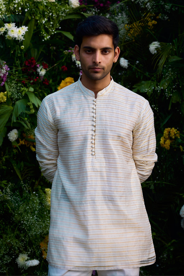 Pristine White Kurta & Waistcoat Set