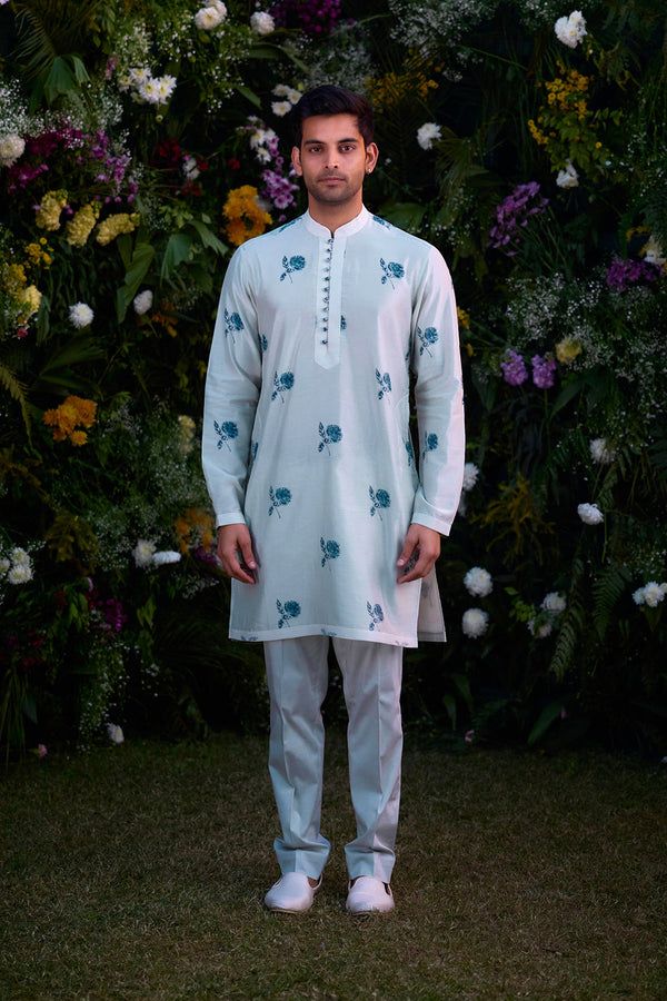 Illusion Blue Kurta Set