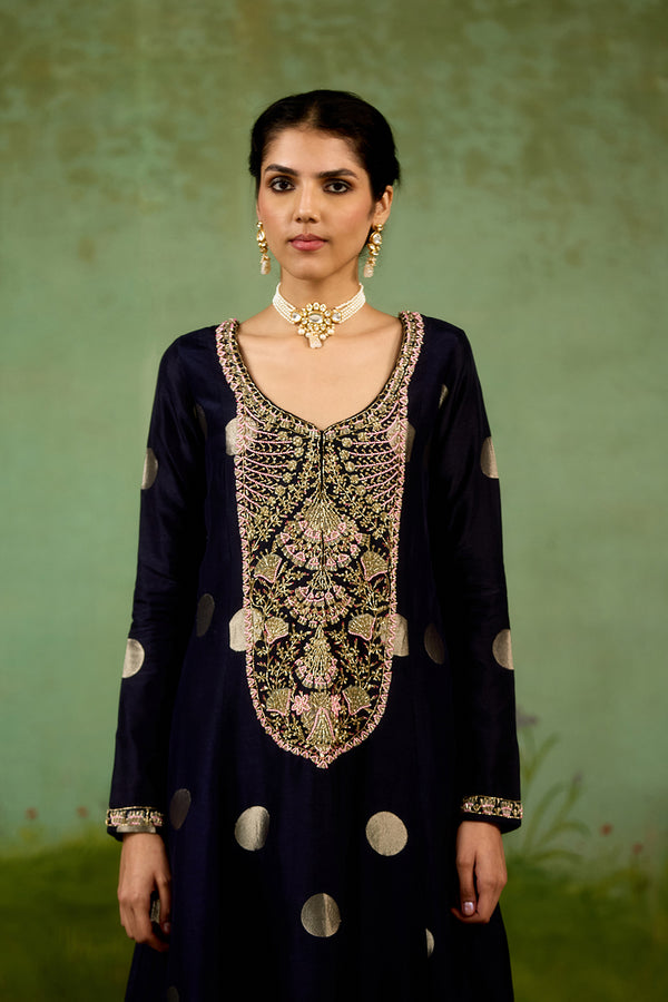 Navy Blue Kurta Sharara Set