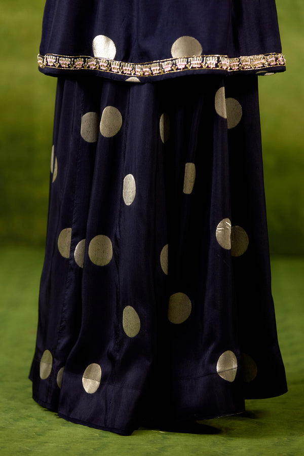 Navy Blue Kurta Sharara Set