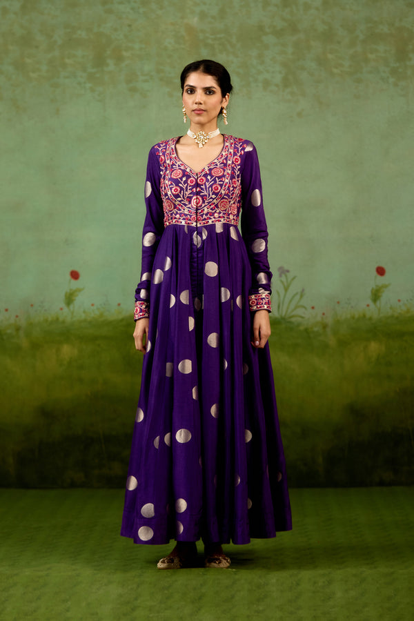 Heliotrope purple Anarkali Set