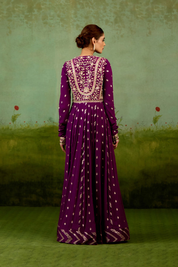 Wine Purple Anarkali Set