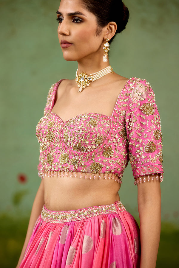 Candy pink Lehenga Set