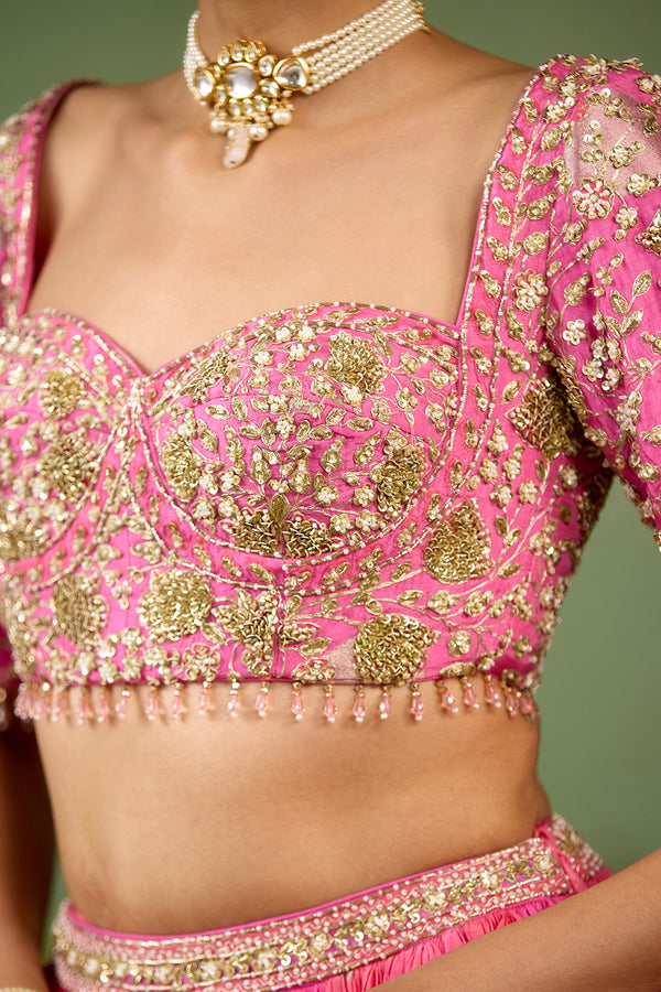Candy pink Lehenga Set