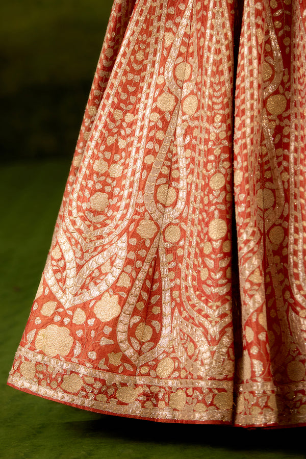 Rust Orange Lehenga Set