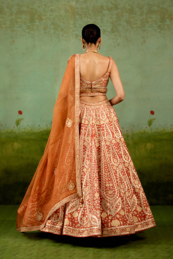 Rust Orange Lehenga Set