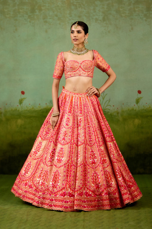 Sun Orange Lehenga Set