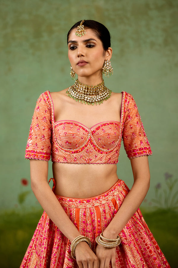 Sun Orange Lehenga Set