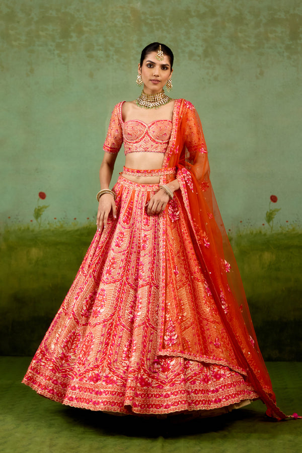 Sun Orange Lehenga Set
