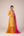 Mustard yellow gota thread embroidered kurta skirt set