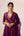 Purple wine dori embroidered angrakha pants set