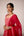 Ribbon red thread embroidered kurta sharara set