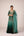 Dark green thread embroidered kurta skirt set
