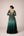 Dark green thread embroidered kurta skirt set