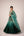Dark green thread embroidered kurta skirt set
