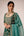 Dark green thread embroidered kurta skirt set