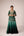 Dark green thread embroidered kurta skirt set