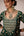 Dark green thread embroidered kurta skirt set