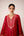 Maroon thread embroidered kurta set