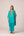 Emerald blue printed and embroidered kaftan set