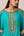 Emerald blue printed and embroidered kaftan set