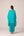 Emerald blue printed and embroidered kaftan set