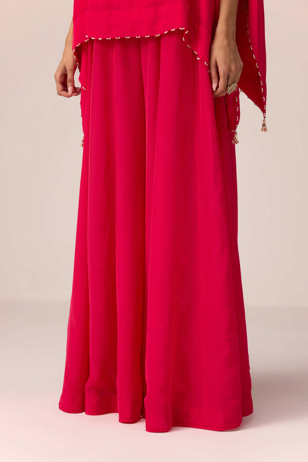Pink zardozi embroidered kaftan pants set