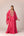 Pink green embroidered kaftan skirt set