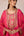 Pink green embroidered kaftan skirt set