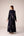 Carbon black printed and embroidered kurta pants set