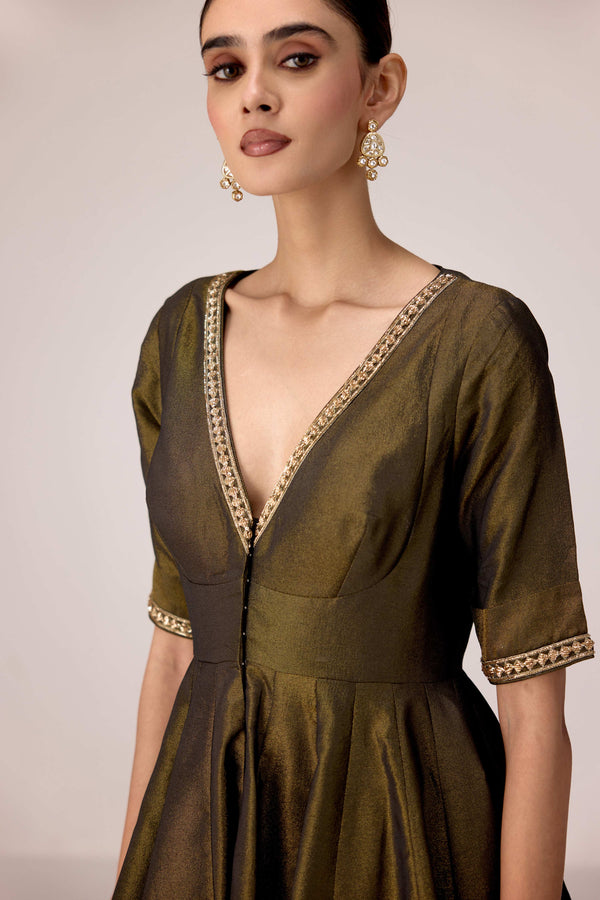 Black zardozi embroidered top pants set