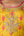 Yellow pink zardozi embroidered top skirt set.