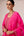 Fuschia pink zardozi  embroidered kurta pants set