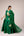 Emerald green applique embroidered kurta skirt set