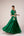 Emerald green applique embroidered kurta skirt set