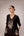 Black applique embroidered kurta trouser set