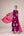 Purple pink gold applique embroidered kurta pants set