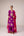 Purple pink gold applique embroidered kurta pants set