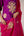 Purple pink gold applique embroidered kurta pants set